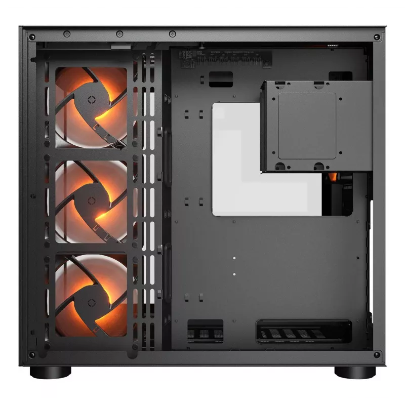 COUGAR PC Midi Tower korpusas FV150 ARGB — juodas, ATX/MicroATX/Mini-ITX, 3x120mm priekyje + 1x120mm gale, 2x3,5 col. ir 2x2,5 col. nišos