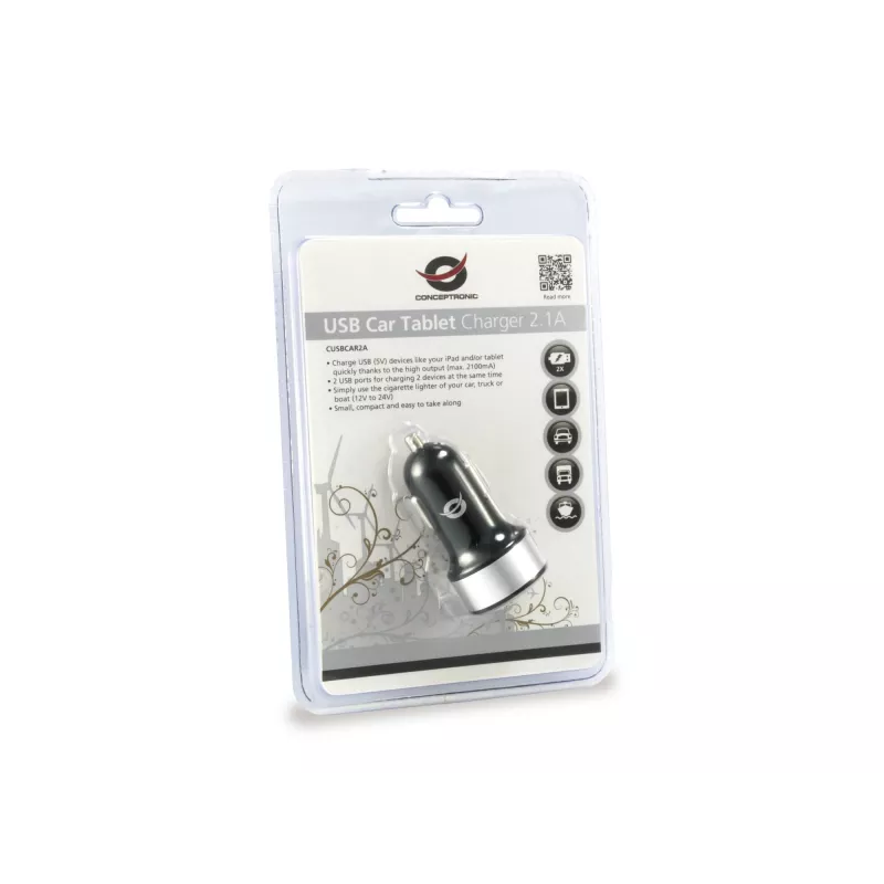 Automobilinis įkroviklis Conceptronic CUSBCAR2A 2 prievadų USB 2,1 A