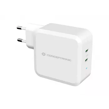 Conceptronic ALTHEA 2 prievadų 100 W GaN USB-C PD įkroviklis, vidinis, kintamosios srovės, 5 V, 5 A, balta