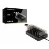 Conceptronic OZUL 8 prievadų 75 W USB PD įkrovimo stotelė, vidaus, kintamoji srovė, 12 V, juoda
