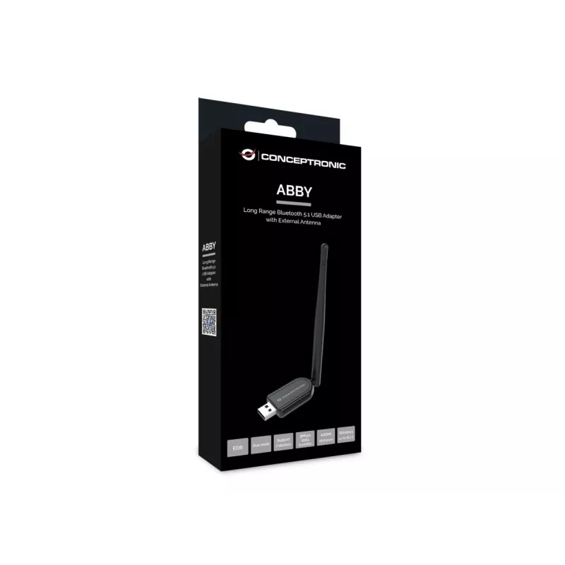 Conceptronic ABBY tolimojo nuotolio Bluetooth 5.1 USB adapteris su išorine antena
