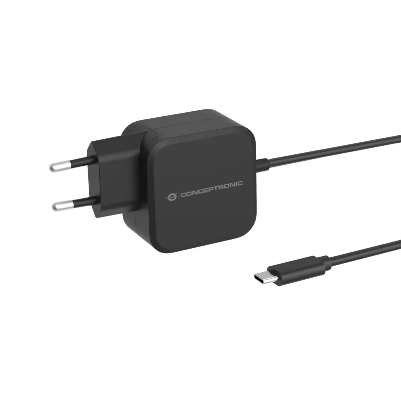 Conceptronic OZUL04BE 67W GaN USB PD įkroviklis, su įmontuotu USB-C laidu