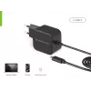Conceptronic OZUL04BE 67W GaN USB PD įkroviklis, su įmontuotu USB-C laidu