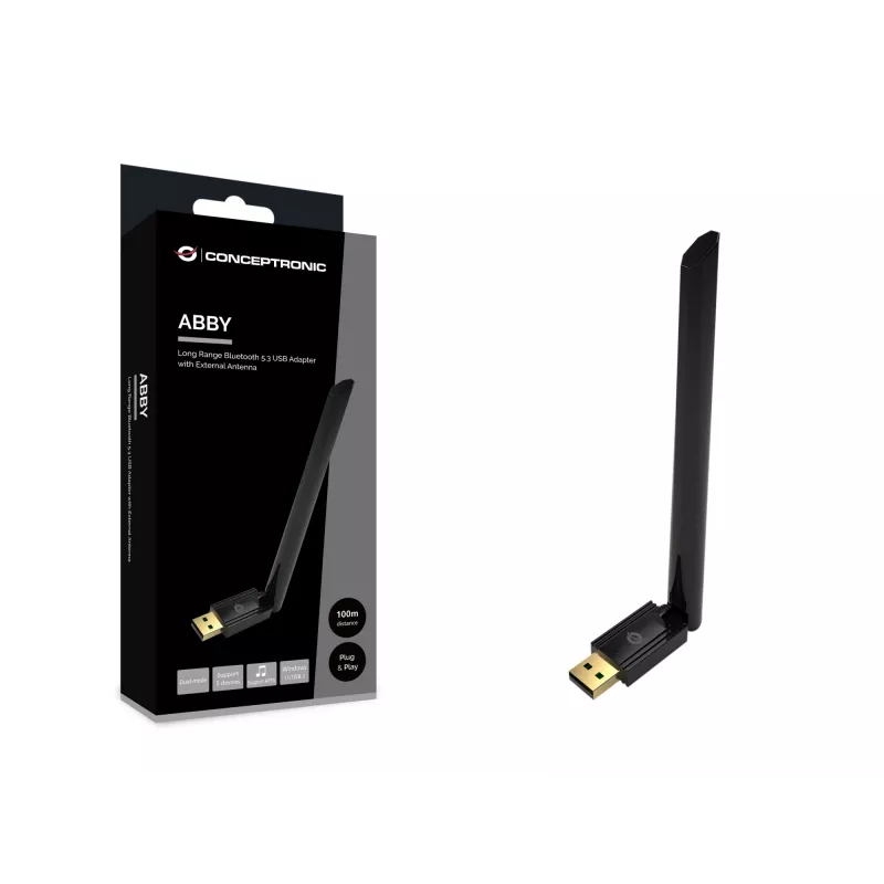 Conceptronic ABBY17B Long Range Bluetooth 5.3 USB adapteris, išorinė antena