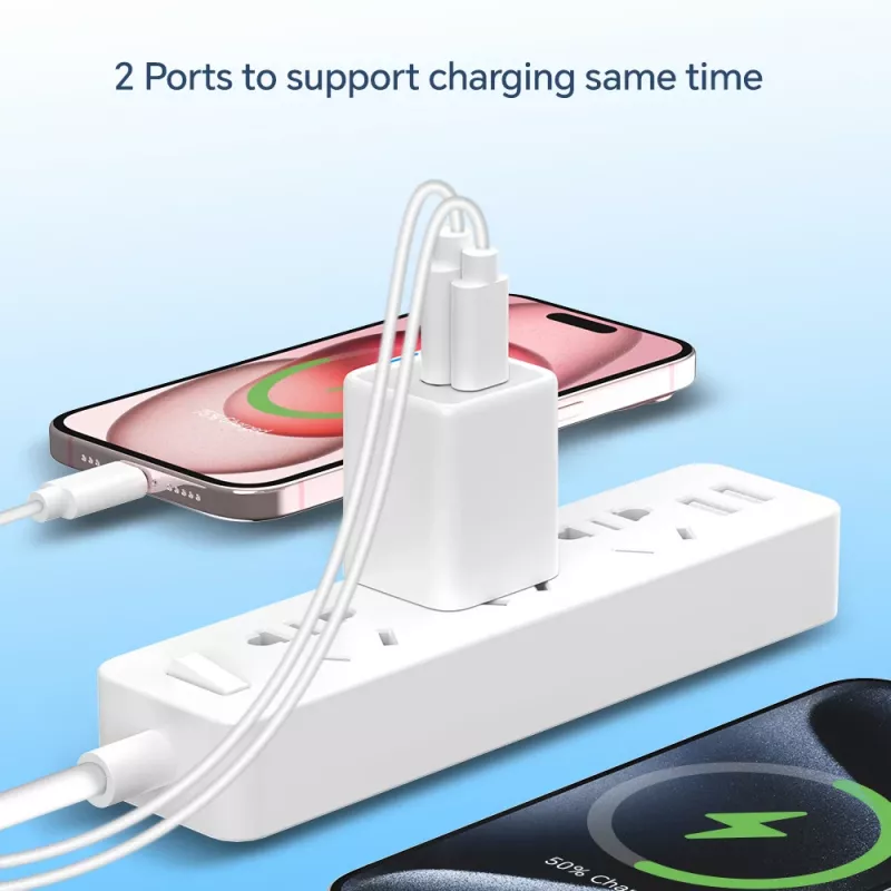 Conceptronic 2 prievadų 20W GaN USB PD įkroviklis, USB-C x 1, USB-A x 1, QC 3.0, PPS
