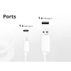 Conceptronic 2 prievadų 33 W GaN USB PD įkroviklis su 3-in-1 įkrovimo kabeliu, USB-C x 1, USB-A x 1, QC 3.0, PPS