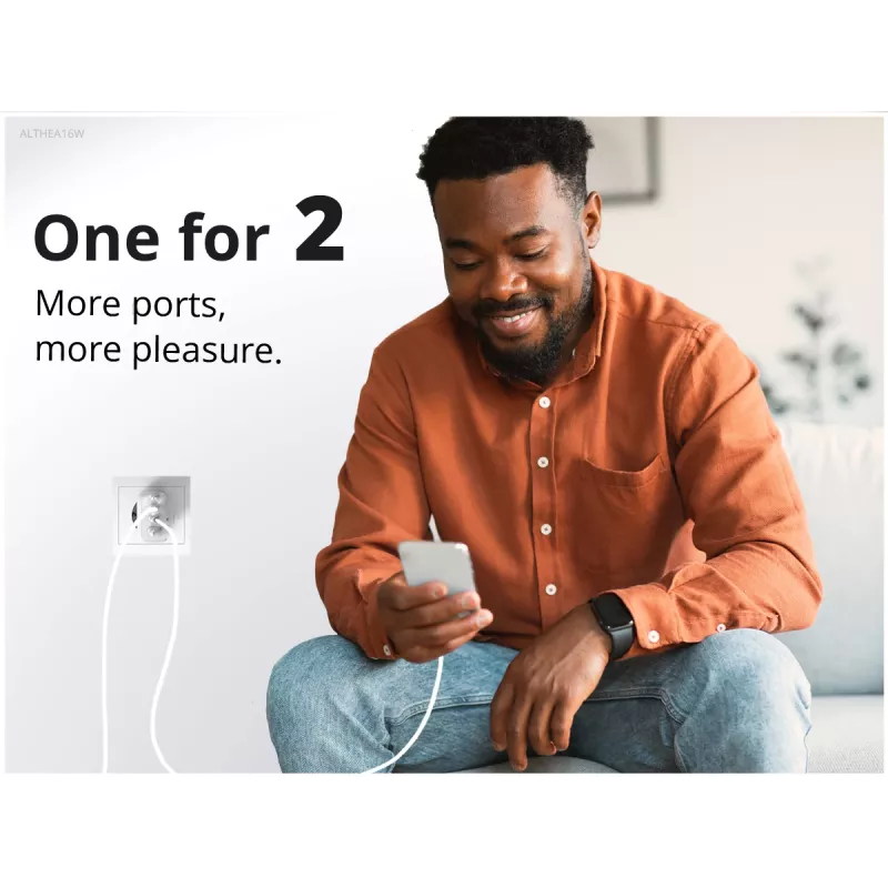 Conceptronic 2 prievadų 33 W GaN USB PD įkroviklis su 3-in-1 įkrovimo kabeliu, USB-C x 1, USB-A x 1, QC 3.0, PPS