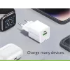 Conceptronic 2 prievadų 33 W GaN USB PD įkroviklis su 3-in-1 įkrovimo kabeliu, USB-C x 1, USB-A x 1, QC 3.0, PPS