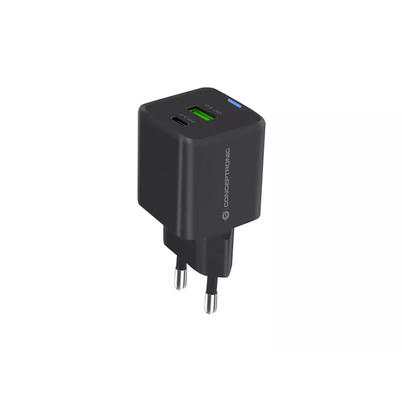Conceptronic 2 prievadų 33 W GaN USB PD įkroviklis su 3-in-1 įkrovimo kabeliu, ALTHEA16B