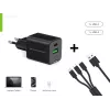 Conceptronic 2 prievadų 33 W GaN USB PD įkroviklis su 3-in-1 įkrovimo kabeliu, ALTHEA16B