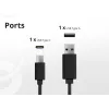 Conceptronic 2 prievadų 33 W GaN USB PD įkroviklis su 3-in-1 įkrovimo kabeliu, ALTHEA16B