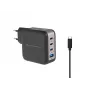 Conceptronic 4 prievadų 100 W GaN USB PD įkroviklis su USB-C įkrovimo laidu, USB-C x 3, USB-A x 1, QC 3.0, PPS