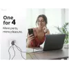 Conceptronic 4 prievadų 100 W GaN USB PD įkroviklis su USB-C įkrovimo laidu, USB-C x 3, USB-A x 1, QC 3.0, PPS