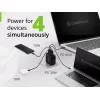Conceptronic 4 prievadų 100 W GaN USB PD įkroviklis su USB-C įkrovimo laidu, USB-C x 3, USB-A x 1, QC 3.0, PPS