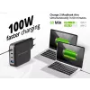 Conceptronic 4 prievadų 100 W GaN USB PD įkroviklis su USB-C įkrovimo laidu, USB-C x 3, USB-A x 1, QC 3.0, PPS