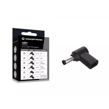 „Conceptronic ABBY15PC04“ DC į USB-C adapteris, Asus / universalus 5,5 x 2,5 mm, 18–20 V