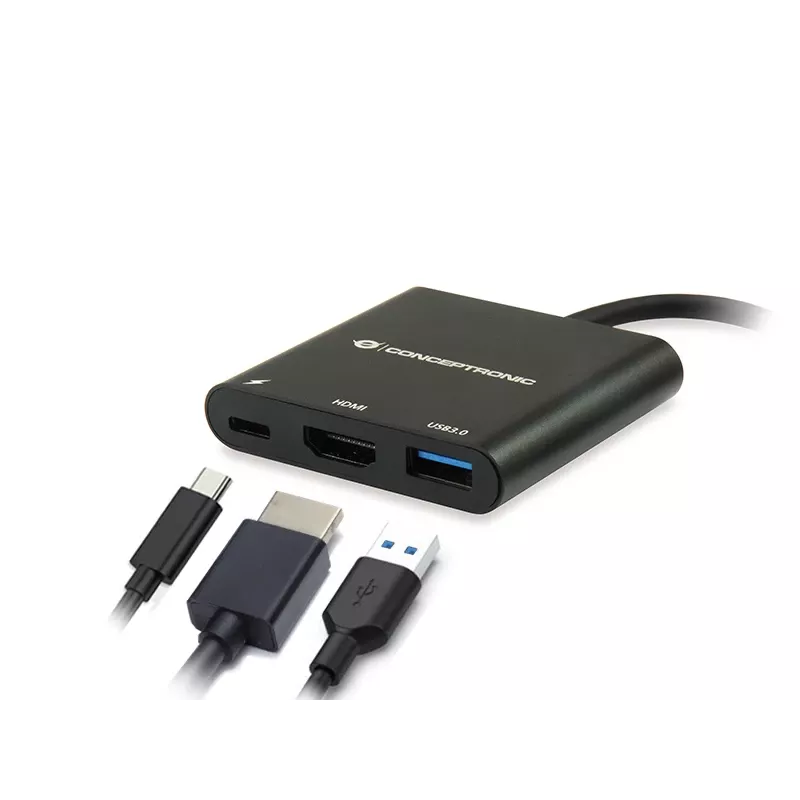 Conceptronic DONN01B nešiojamojo kompiuterio dokas / prievadų replikatorius USB 3.2 Gen 1 (3.1 Gen 1) Type-C juodas