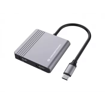 Conceptronic DONN13G nešiojamojo kompiuterio dokas / prievado replikatorius Laidinis USB 3.2 Gen 1 (3.1 Gen 1) Type-C Pilka