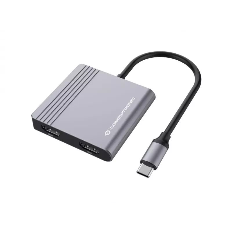 Conceptronic DONN13G nešiojamojo kompiuterio dokas / prievado replikatorius Laidinis USB 3.2 Gen 1 (3.1 Gen 1) Type-C Pilka