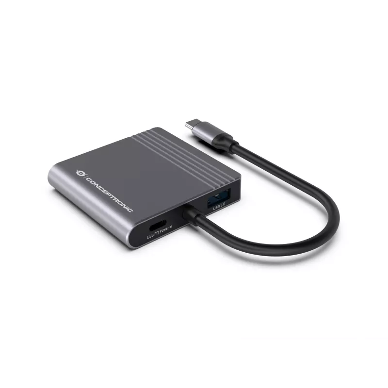 Conceptronic DONN13G nešiojamojo kompiuterio dokas / prievado replikatorius Laidinis USB 3.2 Gen 1 (3.1 Gen 1) Type-C Pilka