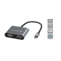 Conceptronic DONN16G Laidinis USB 3.2 Gen 1 Type-C pilkos spalvos 100W 4K Ultra HD