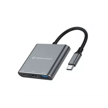 Conceptronic DONN18G 3-in-1 USB 3.2 Gen 1 dokų stotelė, HDMI, USB 3.0, 100 W USB PD