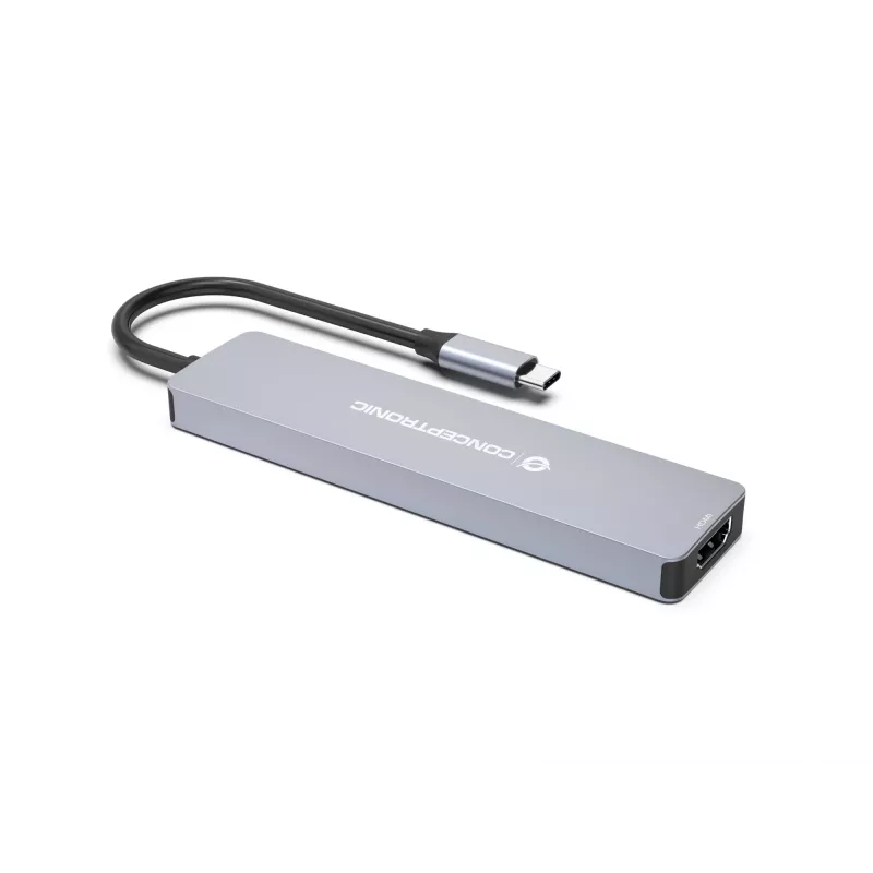Conceptronic DONN19G 7-i-1 USB 3.2 Gen 1 dokinė stotelė, HDMI, USB-A 3.0 x 3, SD, TF/MicroSD, 100 W USB PD