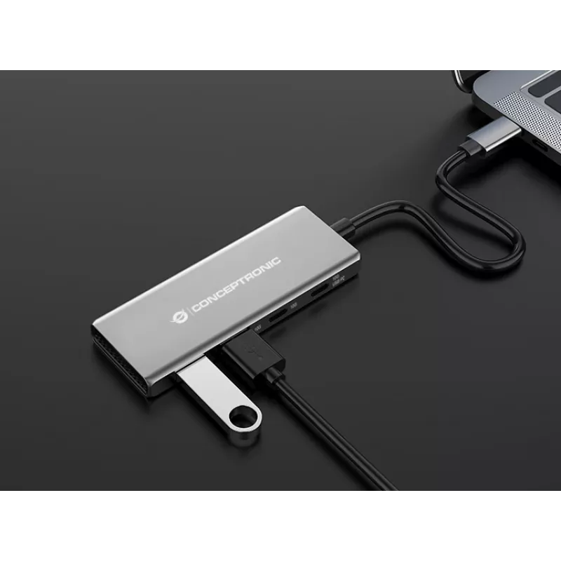Conceptronic HUBBIES15G sąsajos šakotuvas USB 3.2 Gen 2 (3.1 Gen 2) Type-C 10000 Mbit/s pilka