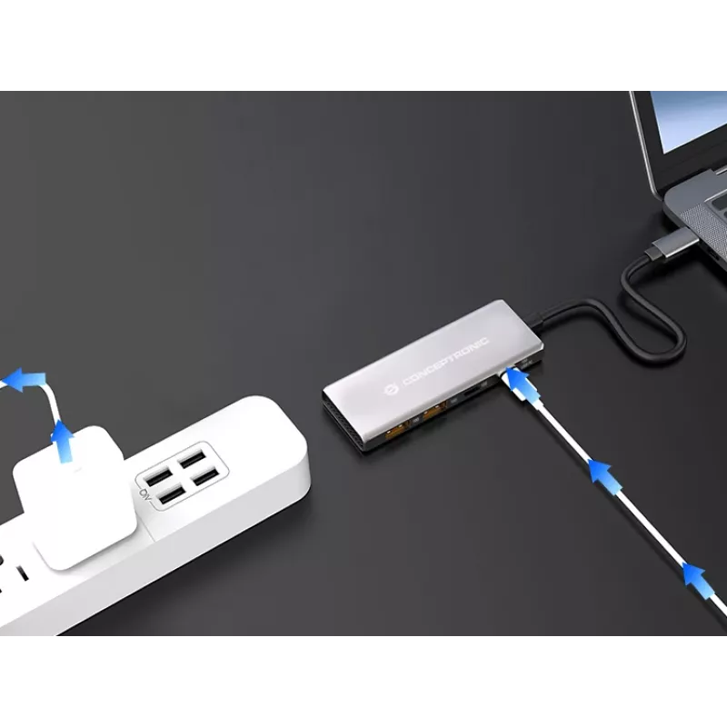 Conceptronic HUBBIES15G sąsajos šakotuvas USB 3.2 Gen 2 (3.1 Gen 2) Type-C 10000 Mbit/s pilka