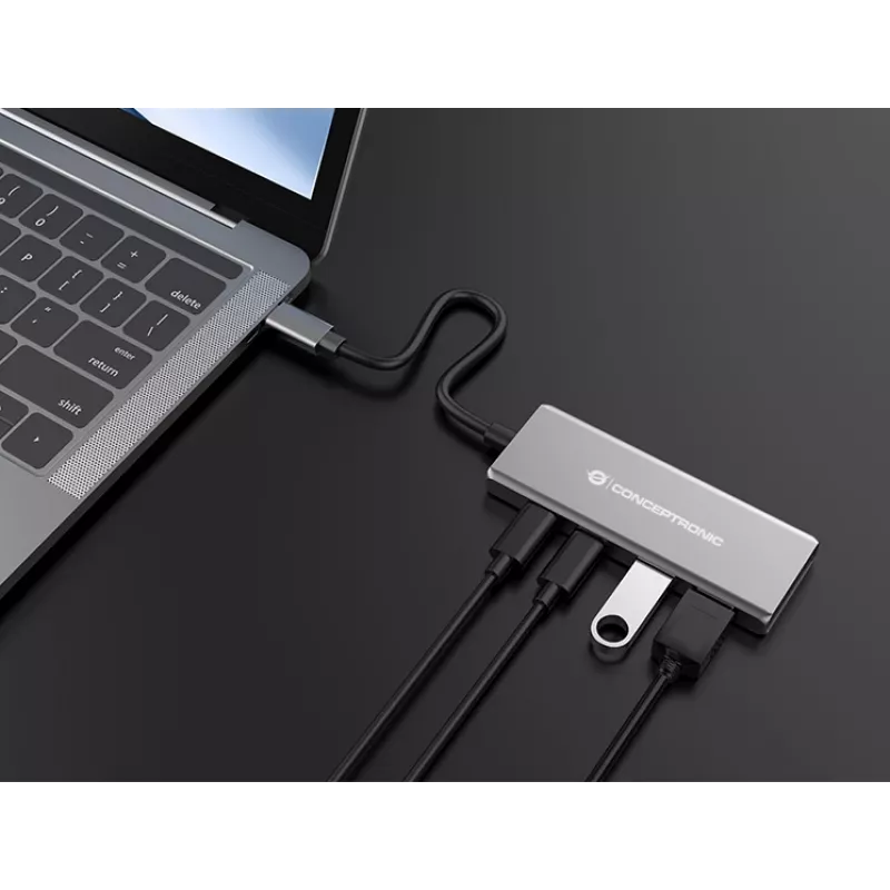 Conceptronic HUBBIES15G sąsajos šakotuvas USB 3.2 Gen 2 (3.1 Gen 2) Type-C 10000 Mbit/s pilka
