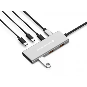 Conceptronic HUBBIES17G sąsajos šakotuvas USB 3.2 Gen 2 (3.1 Gen 2) Type-C 10000 Mbit/s pilka