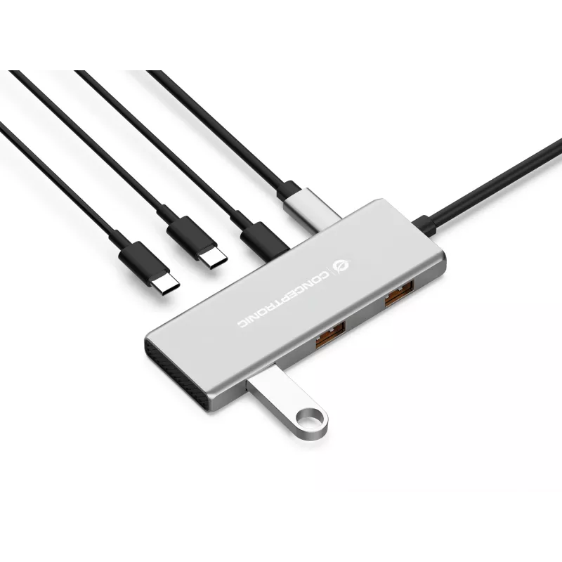 Conceptronic HUBBIES17G sąsajos šakotuvas USB 3.2 Gen 2 (3.1 Gen 2) Type-C 10000 Mbit/s pilka