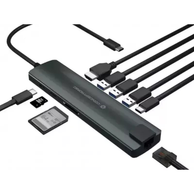 Conceptronic DONN 9 viename daugiafunkcis USB šakotuvas-adapteris