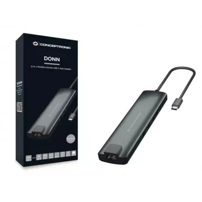 Conceptronic DONN 9 viename daugiafunkcis USB šakotuvas-adapteris