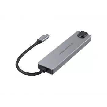 Conceptronic DONN29G 6-in-1 USB 3.2 Gen 2 prijungimo stotelė, 4K60Hz HDMI, USB-A 10Gbps x 2, USB-C 10Gbps, GbE LAN, 140W USB PD 3.1