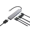 6-in-1 USB 3.2 Gen 1 dokacijos stotelė CONCEPTRONIC DONN33G HDMI, 2×USB-A 5Gbps, 2×USB-C 5Gbps, 100W USB PD, sidabrinė