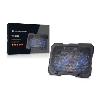 Conceptronic THANA nešiojamojo kompiuterio aušinimo pagalvėlė, tinka ekranams iki 15,6 colio, 2 ventiliatoriai