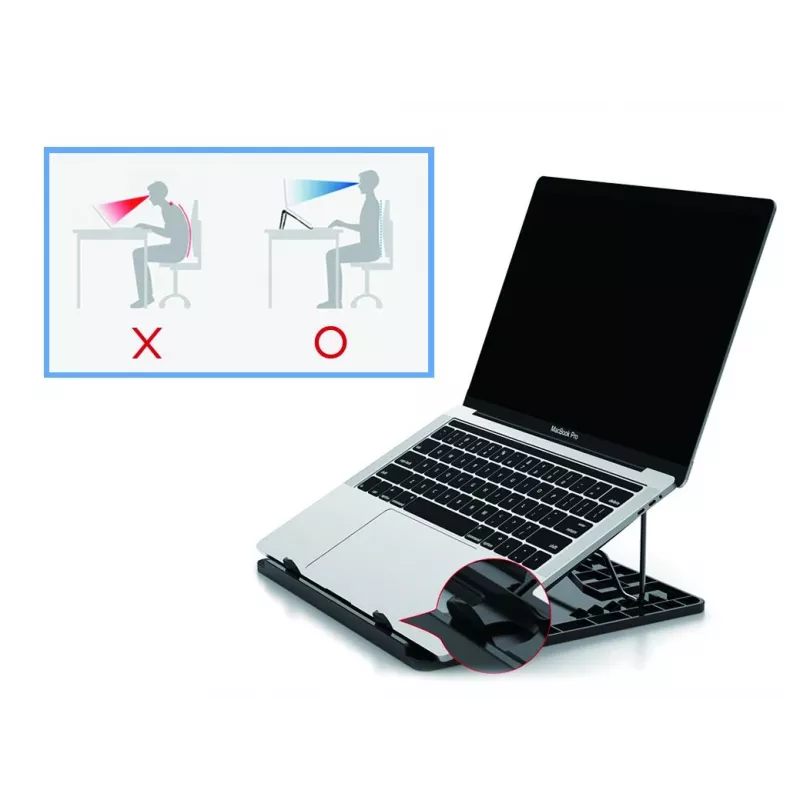 Conceptronic ERGO nešiojamojo kompiuterio aušinimo stovas Nešiojamojo kompiuterio stovas Juodas 39.6 cm (15.6 colių)