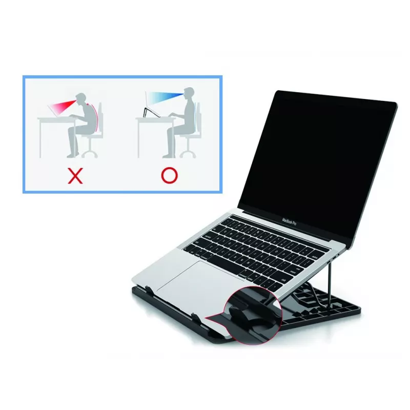 Conceptronic THANA ERGO S, nešiojamojo kompiuterio aušinimo stovas Nešiojamojo kompiuterio stovas Pilka 39,6 cm (15,6 colio)