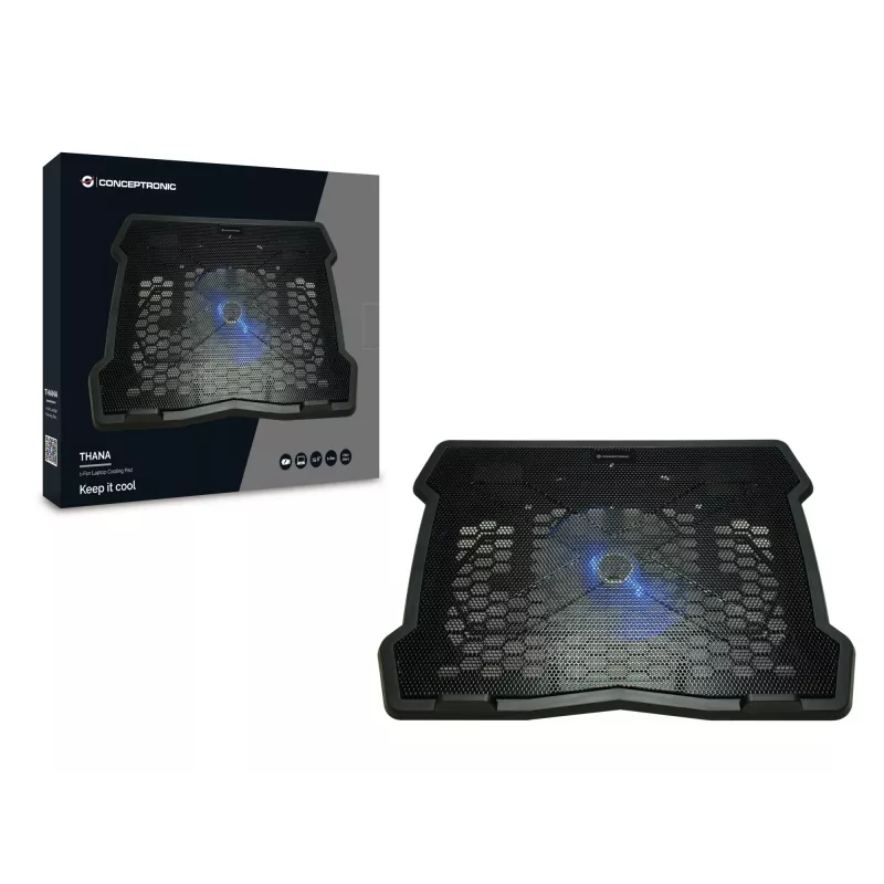 Conceptronic THANA05B nešiojamojo kompiuterio aušinimo padėklas 39,6 cm (15,6 col.) juodas