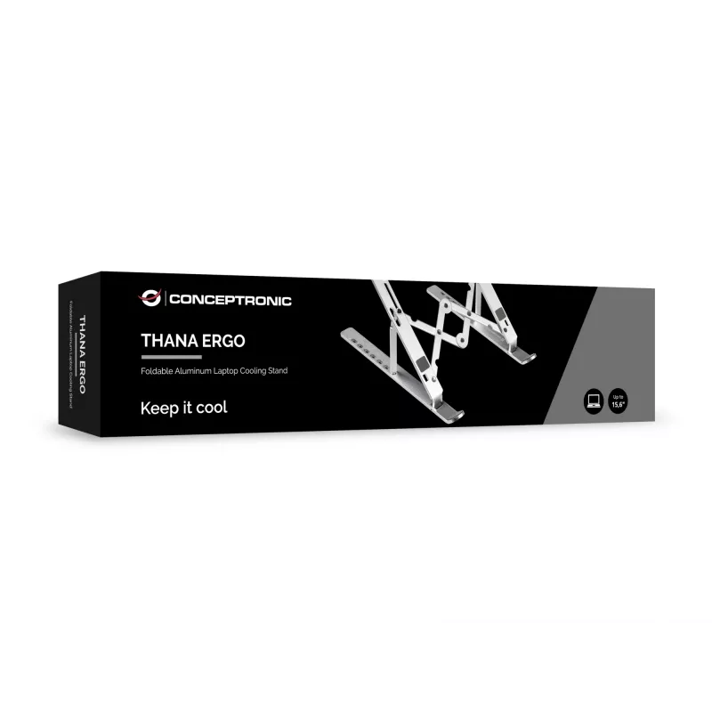 Conceptronic THANA04S ERGO Sulankstomas Aliuminis Nešiojamojo Kompiuterio Aušinimo Stovas