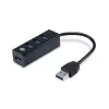 USB Hub Conceptronic HUBBIES 4-Port USB 3.0 Hub su USB-C OTG Adapter