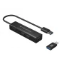 Conceptronic 4 prievadų USB 3.0 aliuminis šakotuvas su USB-C į USB-A adapteriu