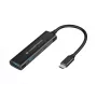 Conceptronic HUBBIES 4 prievadų USB 3.0 šakotuvas, 2 USB-C ir 2 USB-A prievadai, aliuminio korpusas, USB-C jungtis