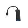 Conceptronic HUBBIES 4 prievadų USB 3.0 šakotuvas, 2 USB-C ir 2 USB-A prievadai, aliuminio korpusas, USB-C jungtis