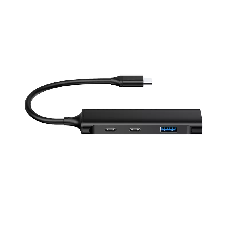 Conceptronic HUBBIES 4 prievadų USB 3.0 šakotuvas, 2 USB-C ir 2 USB-A prievadai, aliuminio korpusas, USB-C jungtis