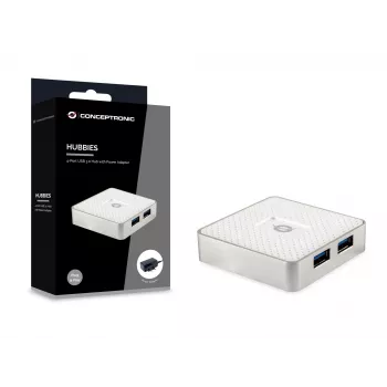 Conceptronic HUBBIES03W sąsajos šakotuvas USB 3.2 Gen 1 (3.1 Gen 1) Micro-B 5000 Mbit/s Baltas