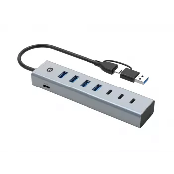 Conceptronic HUBBIES20G 7 prievadų USB 3.0 šakotuvas, 5 Gb/s, USB-C × 3, USB-A × 4