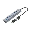 Conceptronic HUBBIES21GP 7 prievadų USB 3.0 šakotuvas su maitinimo adapteriu, 5 Gbps, USB-A x 7