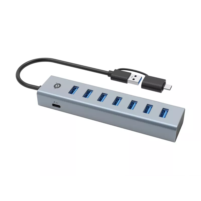 Conceptronic HUBBIES21GP 7 prievadų USB 3.0 šakotuvas su maitinimo adapteriu, 5 Gbps, USB-A x 7